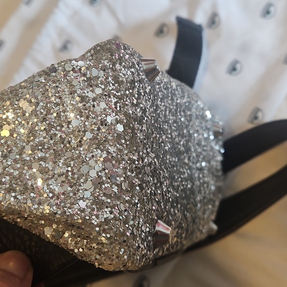 Chiara Ferragni Silver Glitter Eye Backpack - Picture 12 of 14